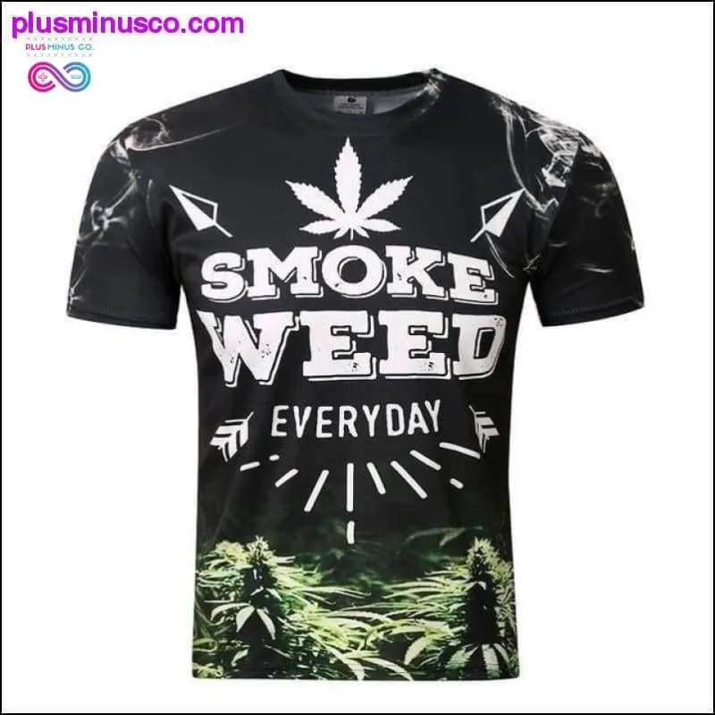 3D leaf green palm marijuana leaf funny T-shirt ||