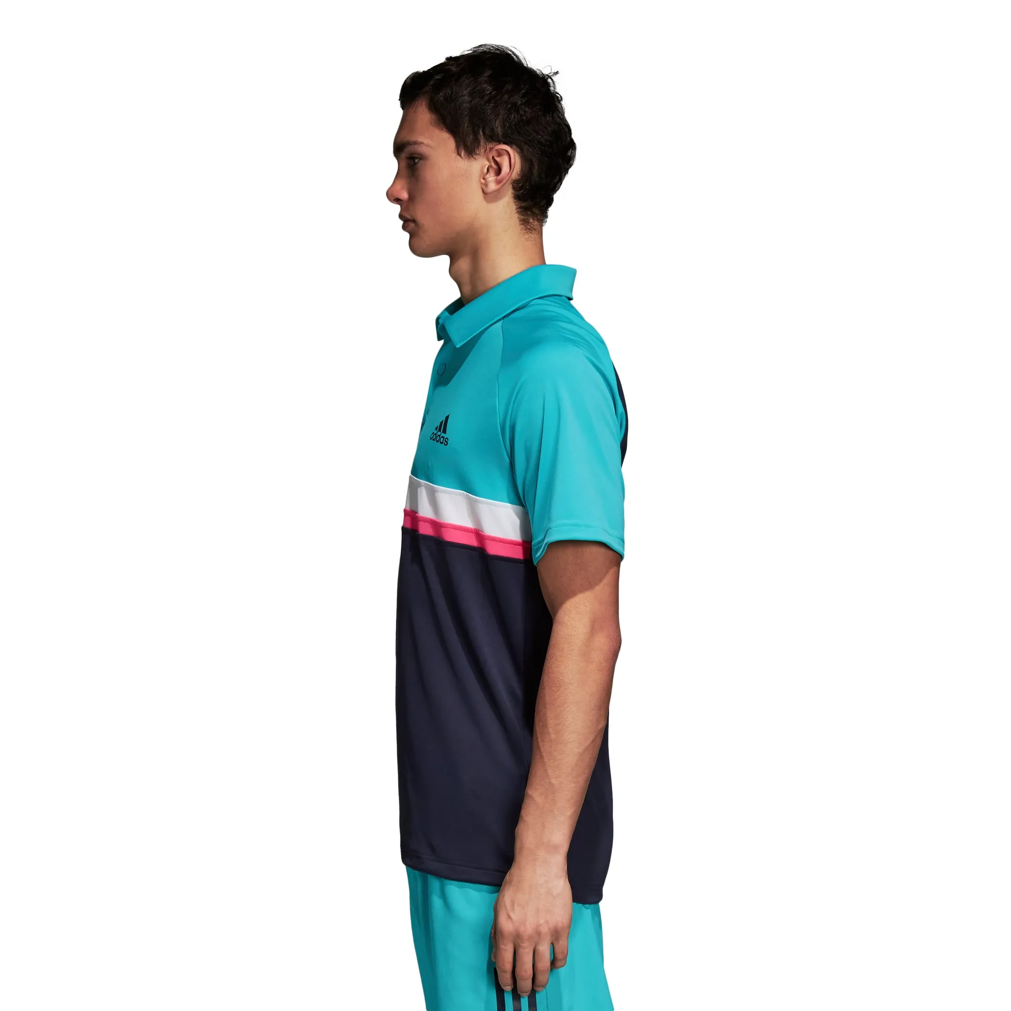 adidas Men's Polo Club - Color Block Hi-Res Aqua D98739