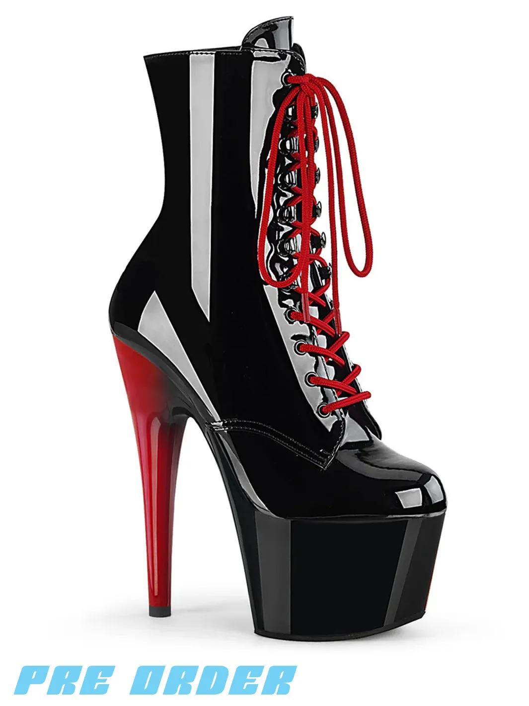 ADORE-1020 - BLACK PATENT & BLACK RED  PRE ORDER 