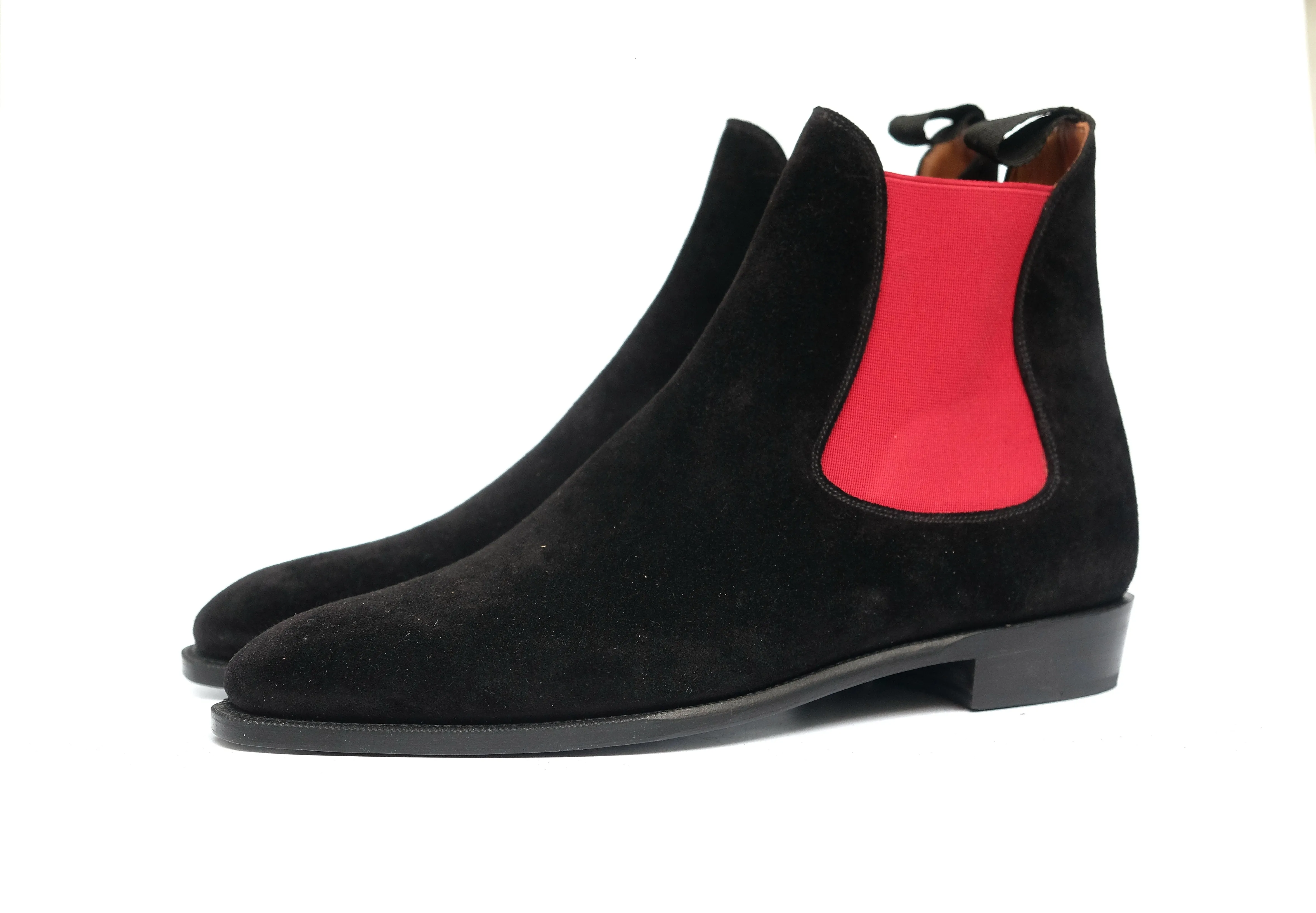 Alki - MTO - Black Suede / Red Gore - LPB Last - Single Leather Sole