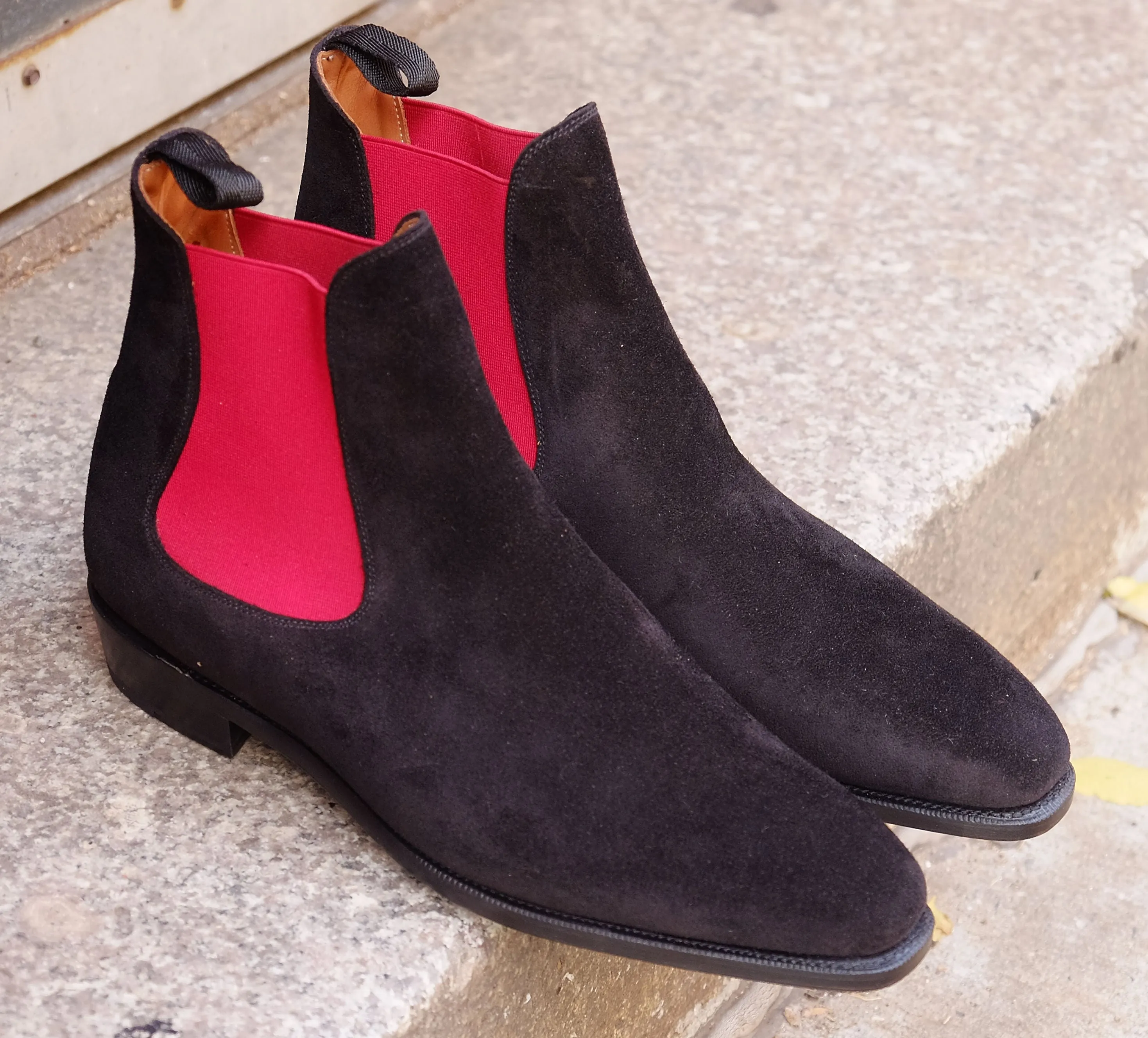 Alki - MTO - Black Suede / Red Gore - LPB Last - Single Leather Sole