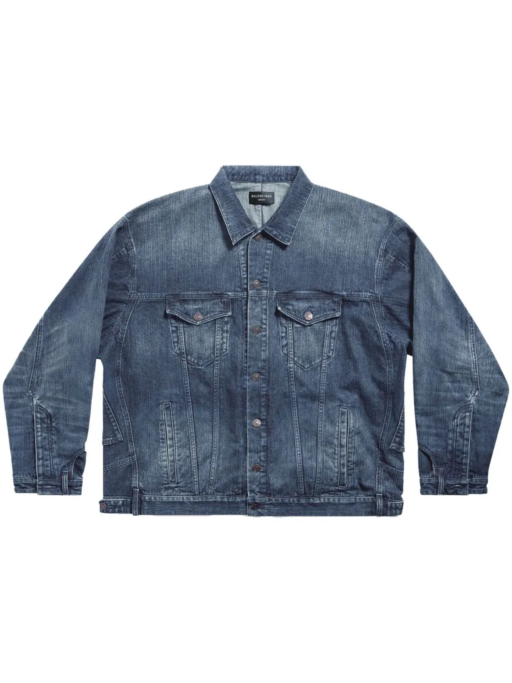 BALENCIAGA Men's Blue Cotton Denim Oversized Jacket for FW23