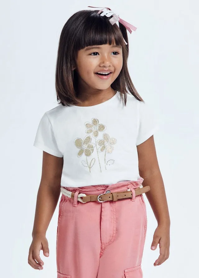 Basic s/s t-shirt for girl - Natural