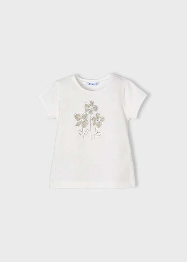 Basic s/s t-shirt for girl - Natural