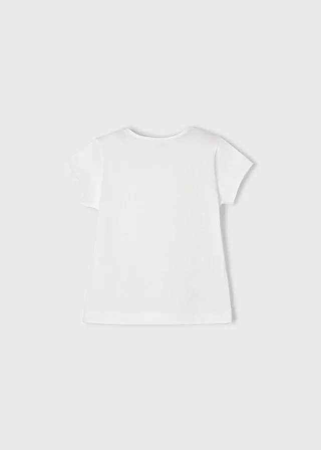 Basic s/s t-shirt for girl - Natural