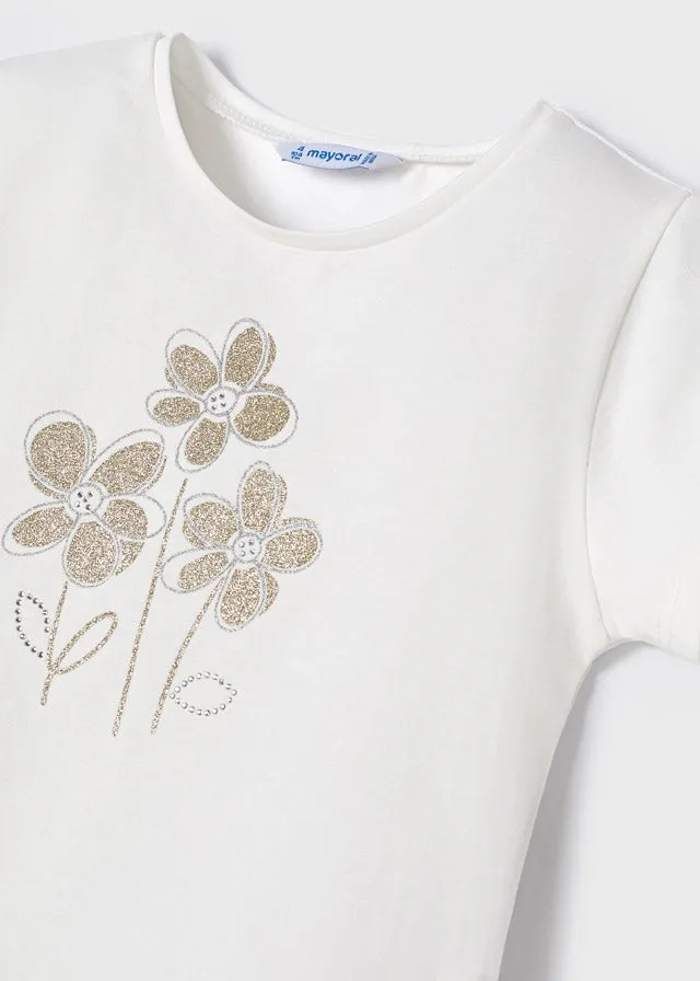 Basic s/s t-shirt for girl - Natural