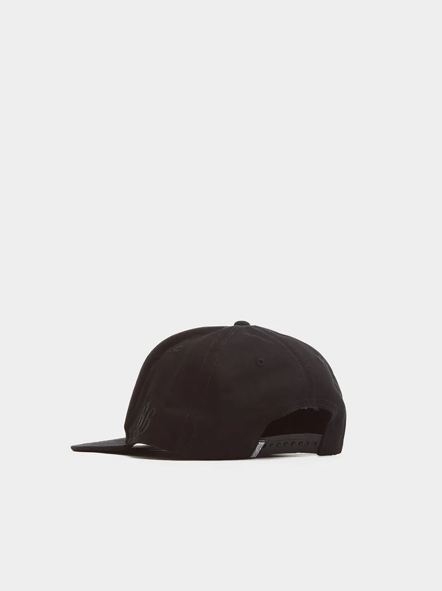 BB Helmet Track Snapback Hat, Black