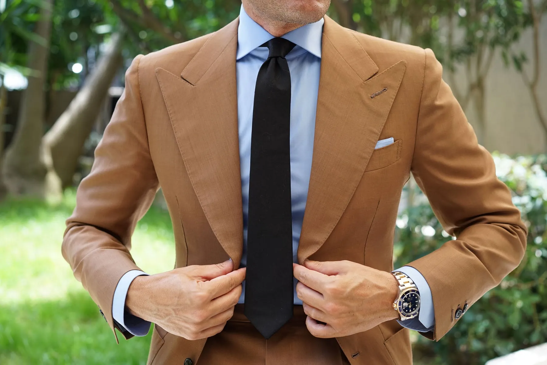 Black Cotton Skinny Tie