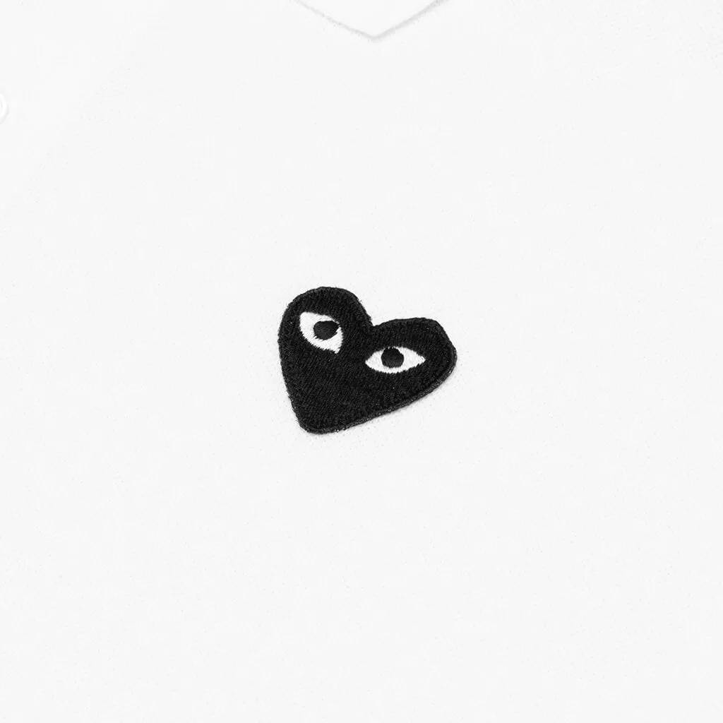 Black Emblem Polo Shirt - White