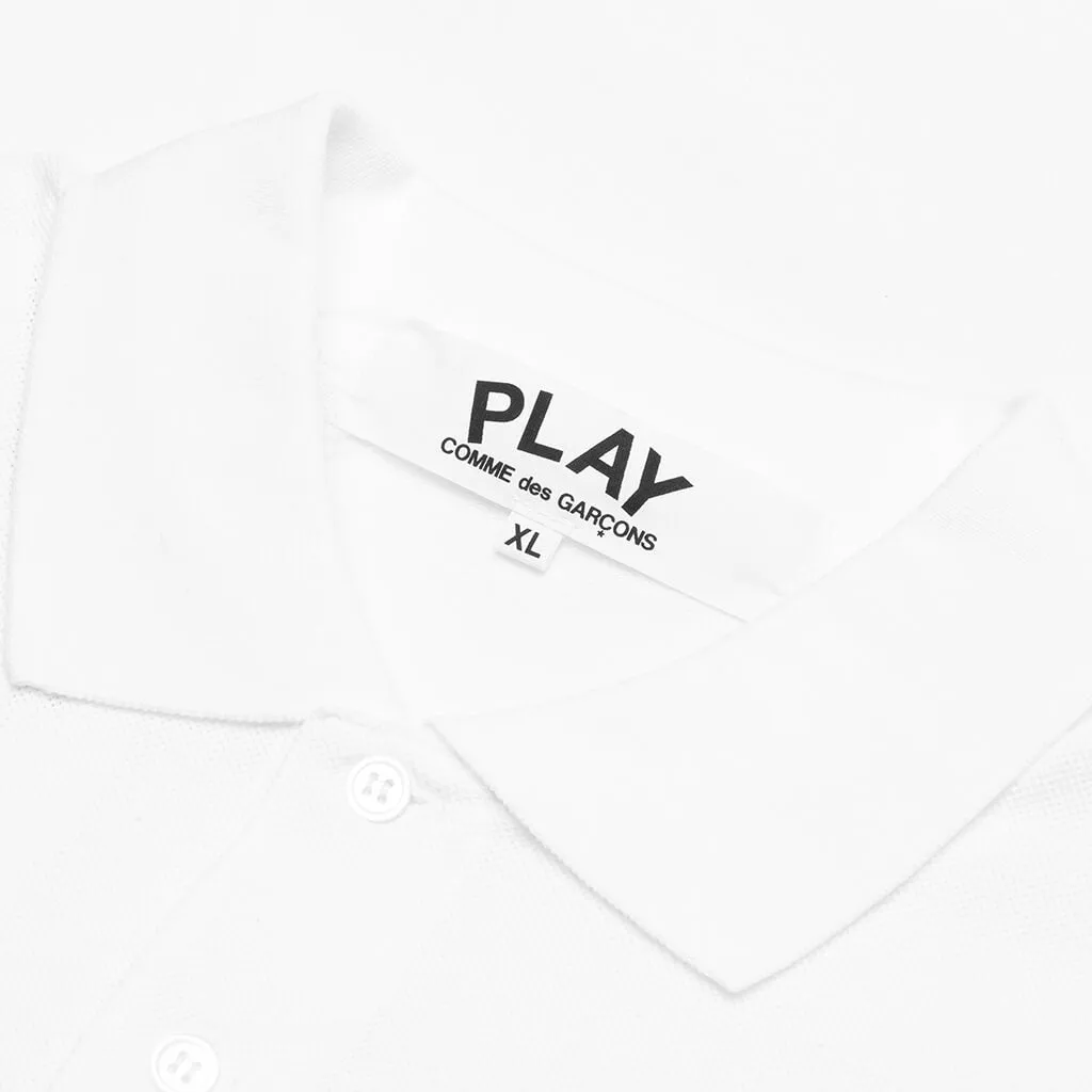 Black Emblem Polo Shirt - White