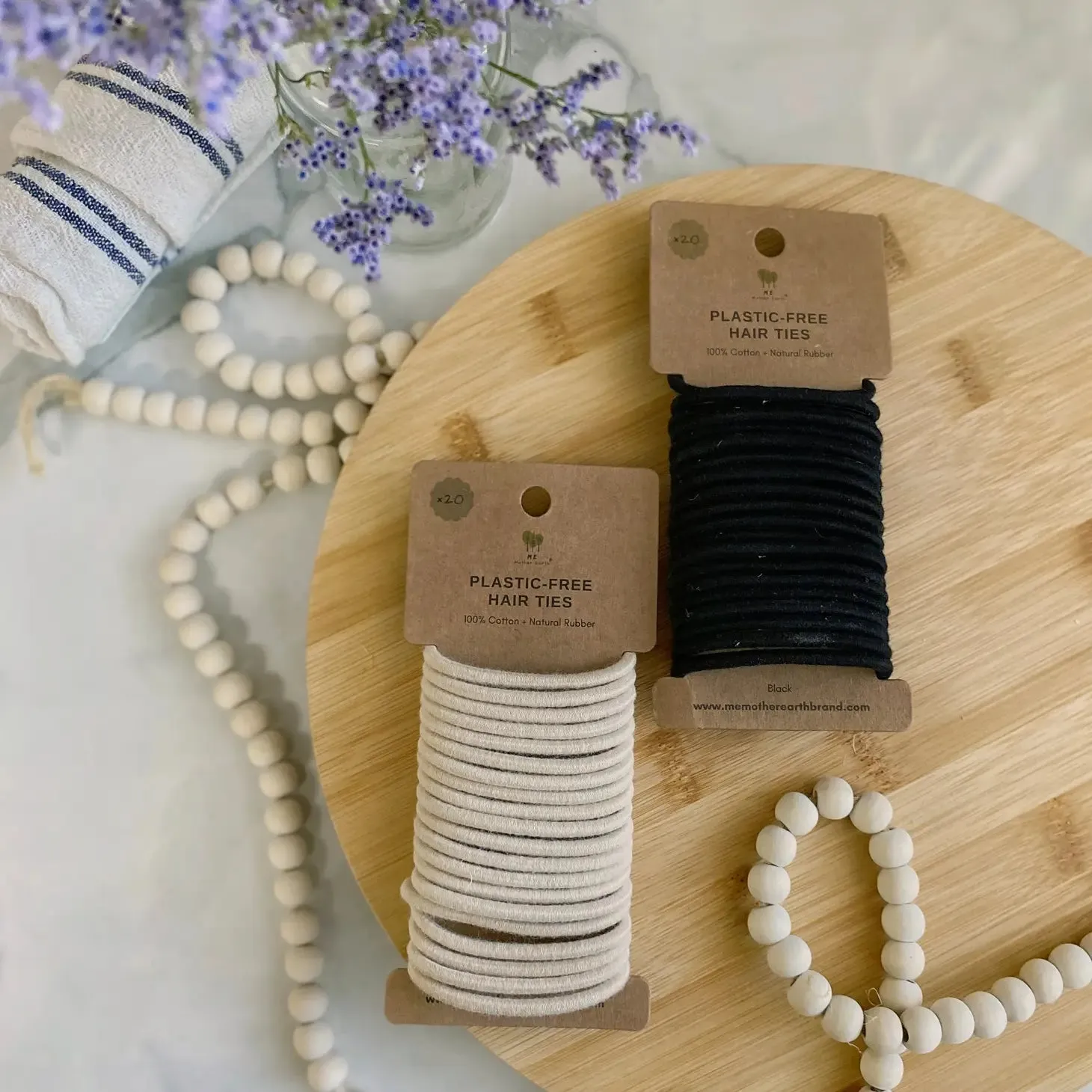 Black Plastic-Free Hair Ties