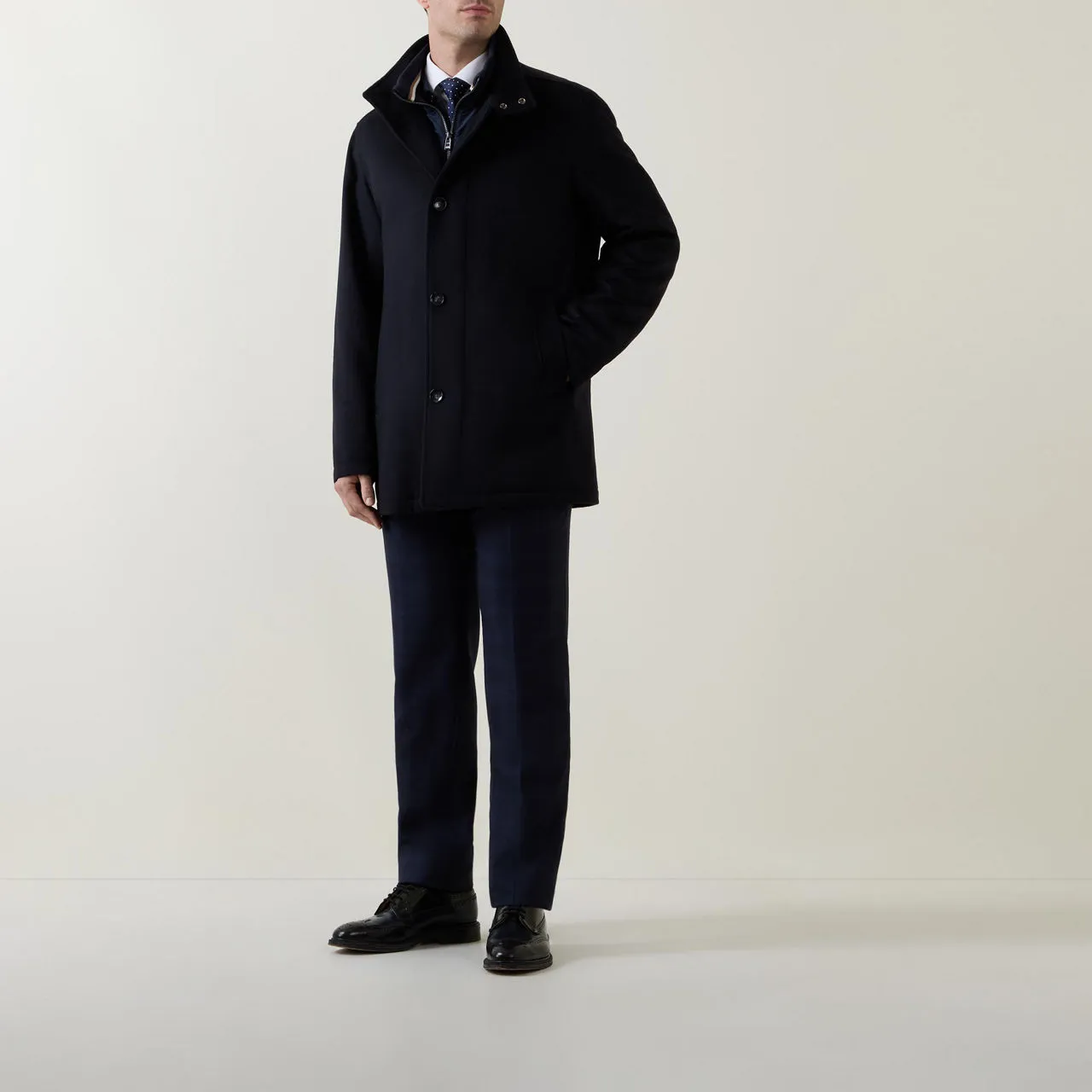 BOSS Coxtan Overcoat - Dark Blue