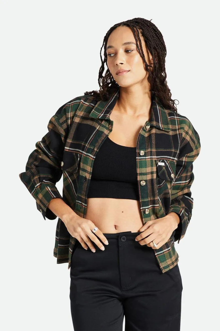 Bowery Women's L/S Flannel - Black/Pine Needle