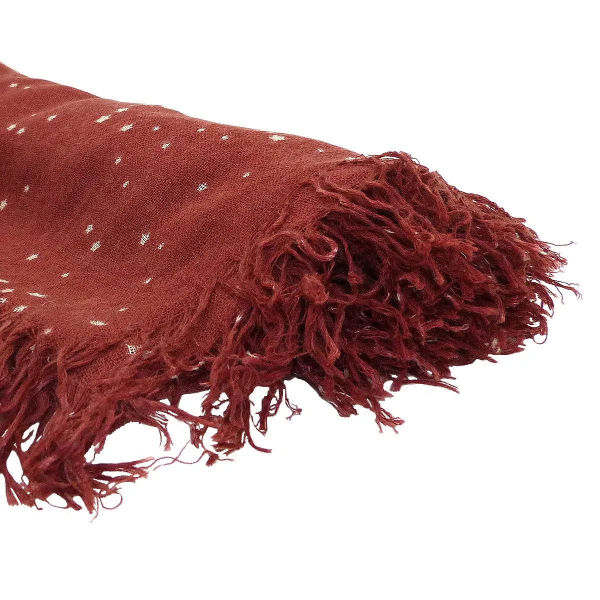 Chan Luu Scarf Soft Cashmere Silk Wrap Cow HIde Cosmos Rusty Brown Stars