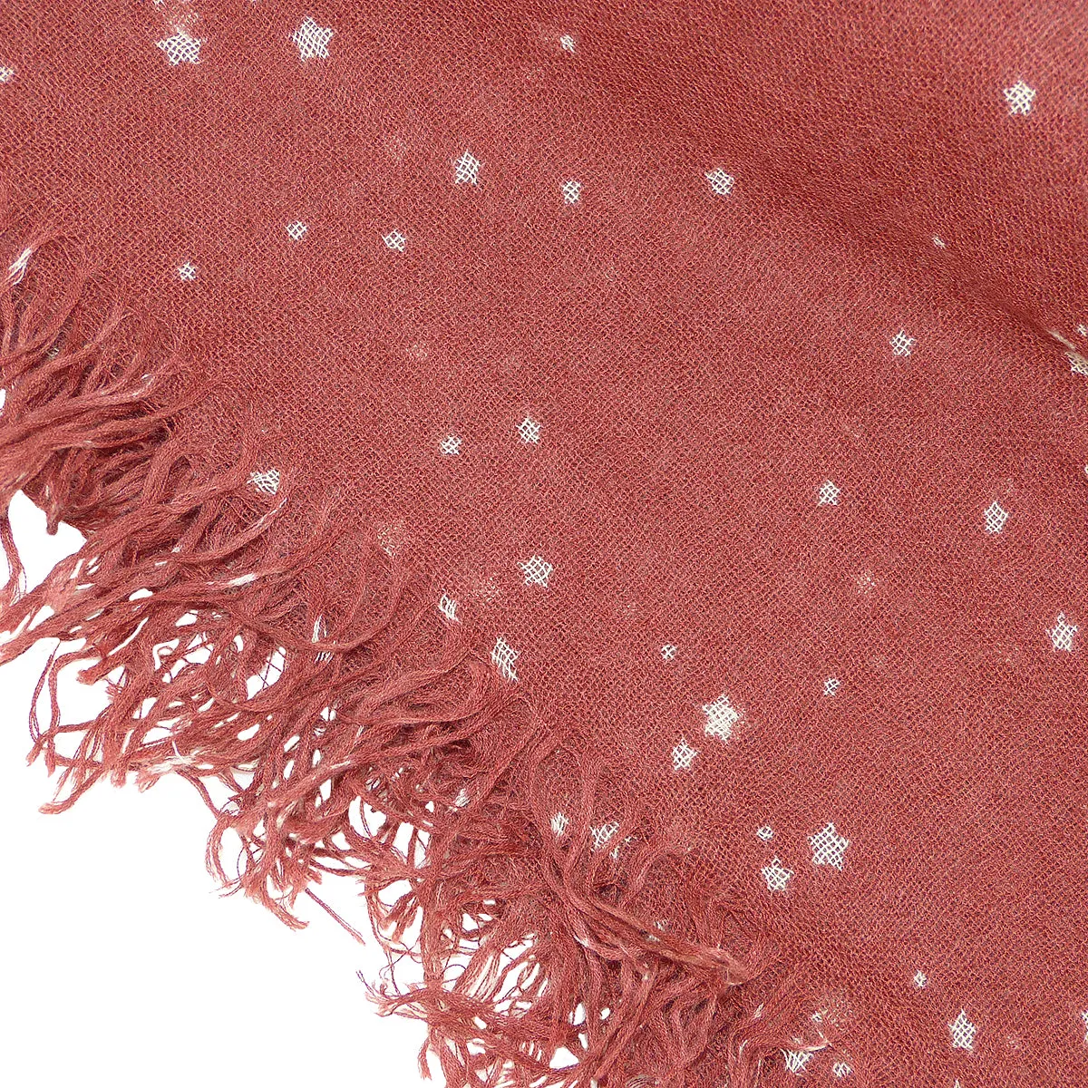 Chan Luu Scarf Soft Cashmere Silk Wrap Cow HIde Cosmos Rusty Brown Stars