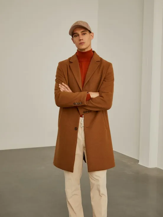 Classic wool blend overcoat