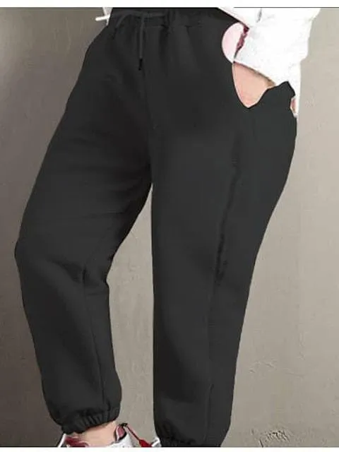 Comfy and Stylish Women's Fleece Lined Sweatpants Joggers for Fall and Winter