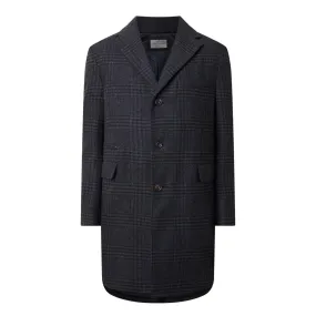 CORNELIANI Check Single-Breasted Coat - Charcoal