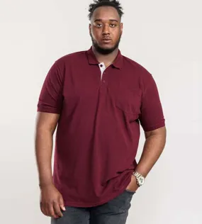 D555 Big Mens Maroon Fully Combed Pique Polo Shirt With Pocket (GRANT MAROON)