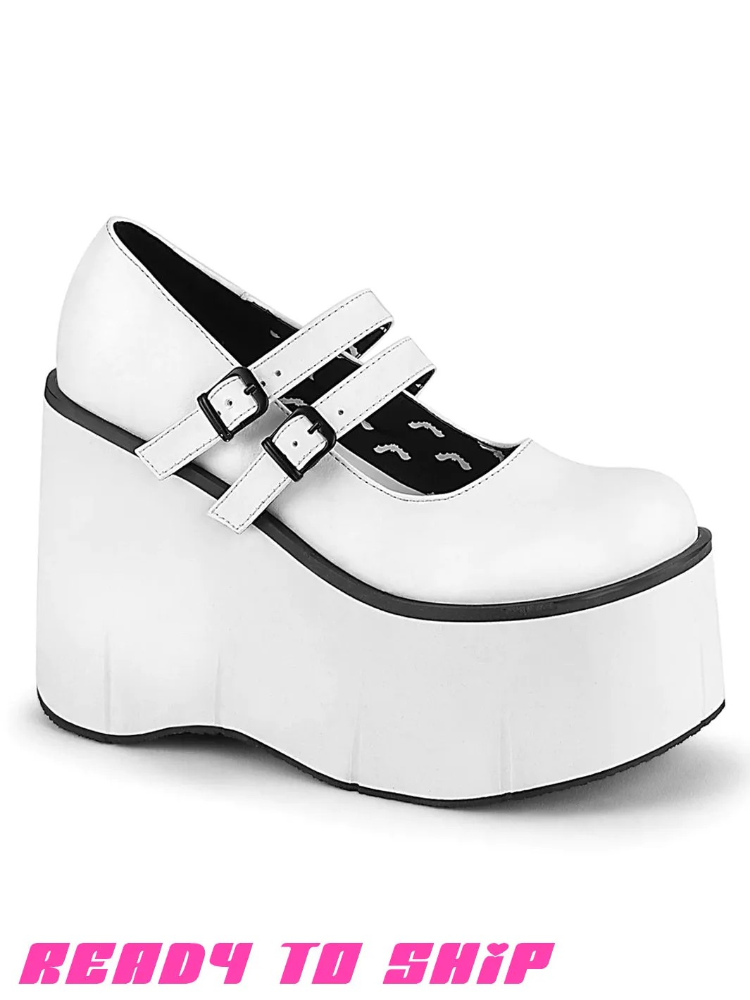 DEMONIA KERA 08 PLATFORM MARYJANES - WHITE