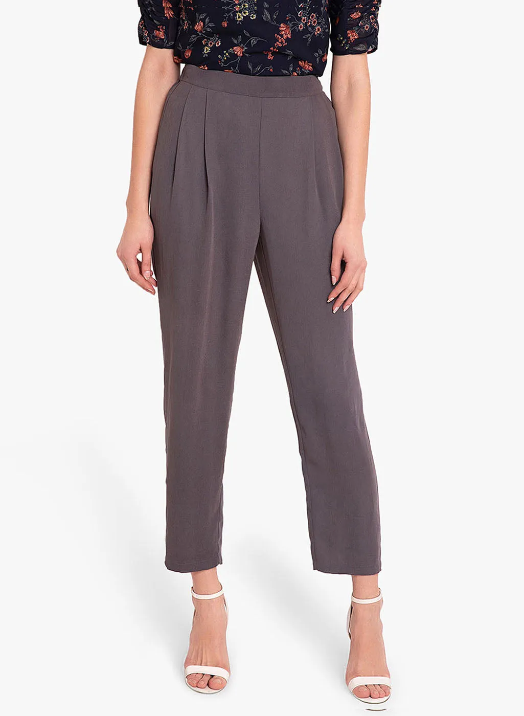 Double Pleat Tappered Hem Trouser