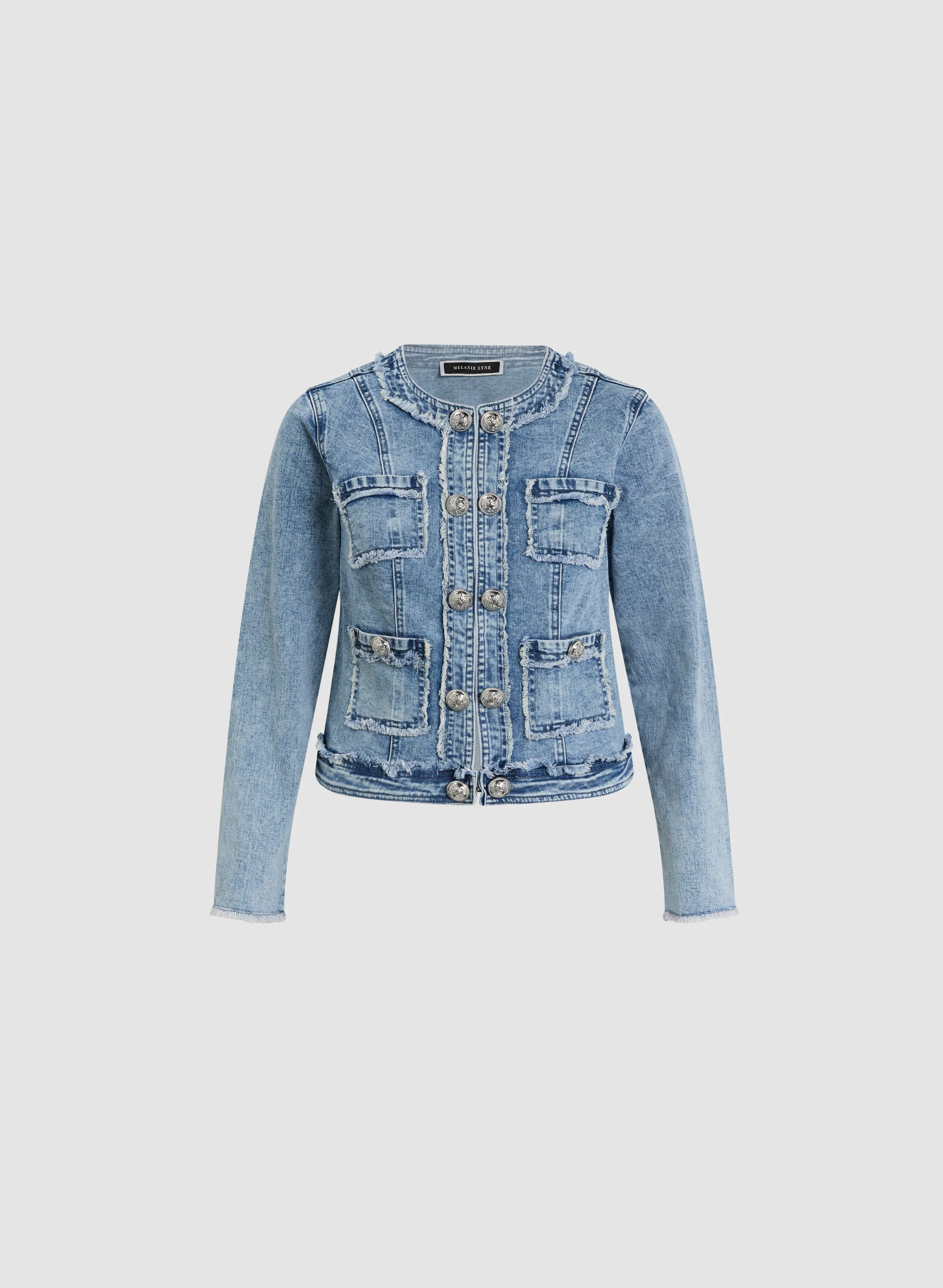 Frayed Trim Denim Jacket