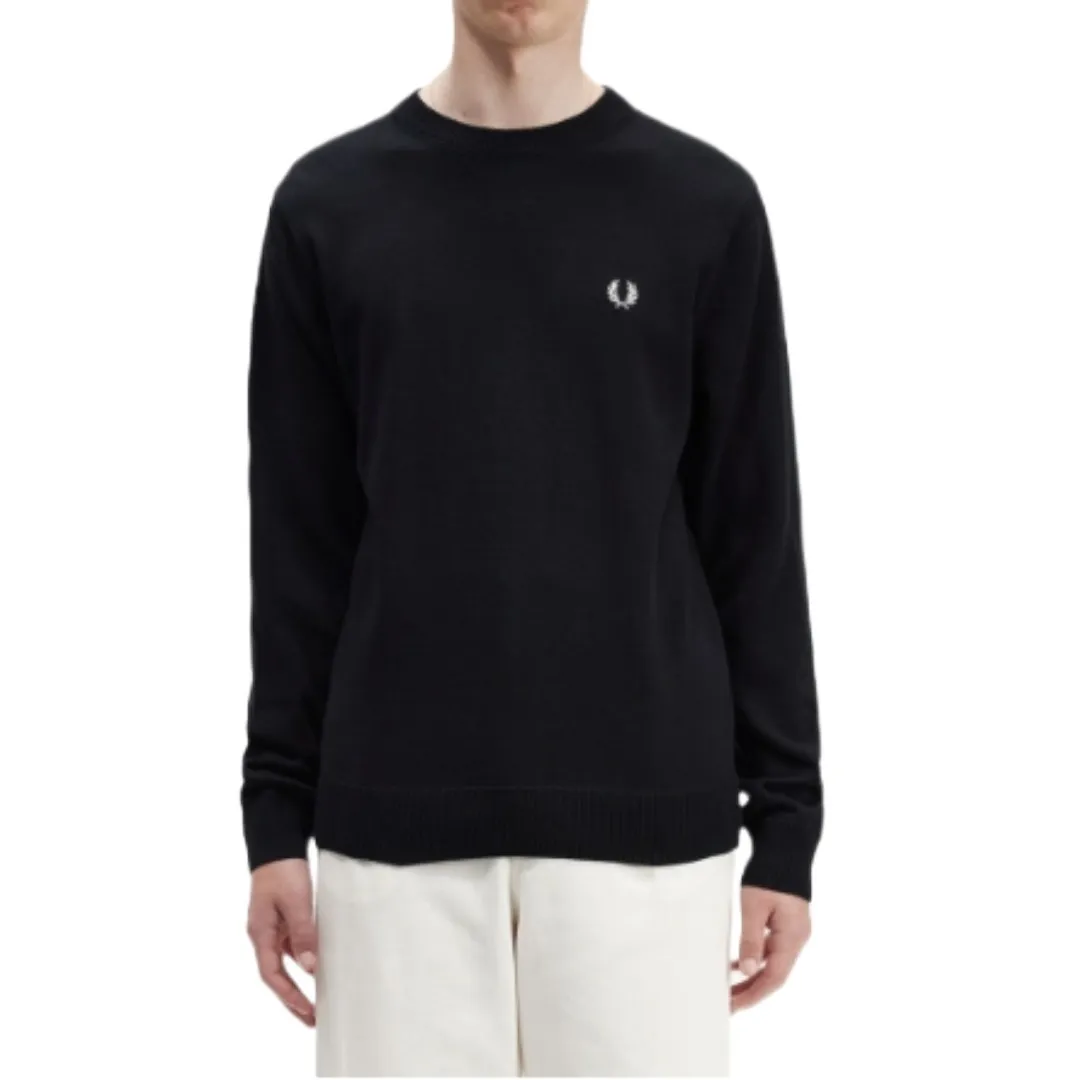 FRED PERRY  |Wool Plain Cotton Logo Sweaters