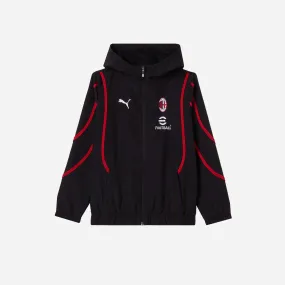 GIACCA BAMBINO MILAN PREMATCH 2024/25 CON ZIP E CAPPUCCIO