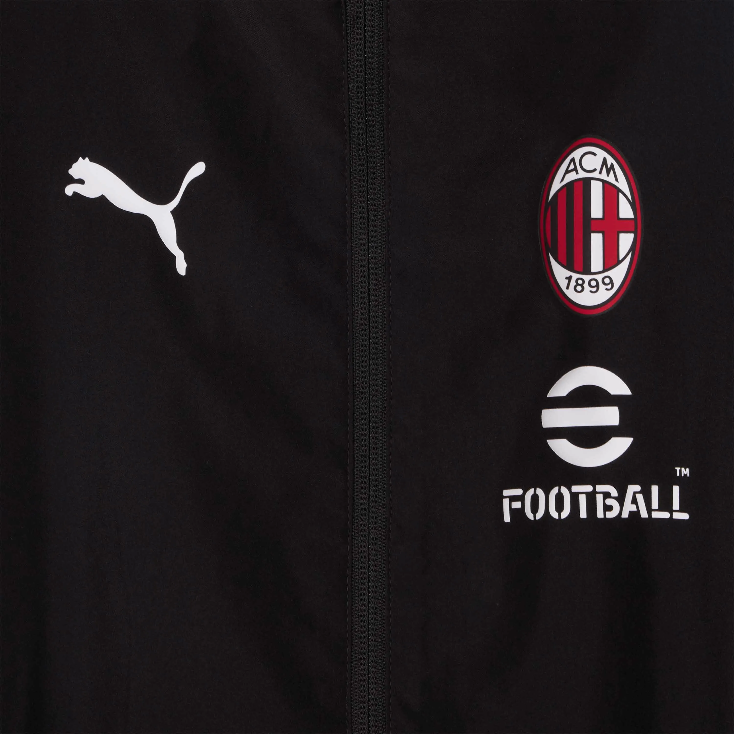 GIACCA BAMBINO MILAN PREMATCH 2024/25 CON ZIP E CAPPUCCIO