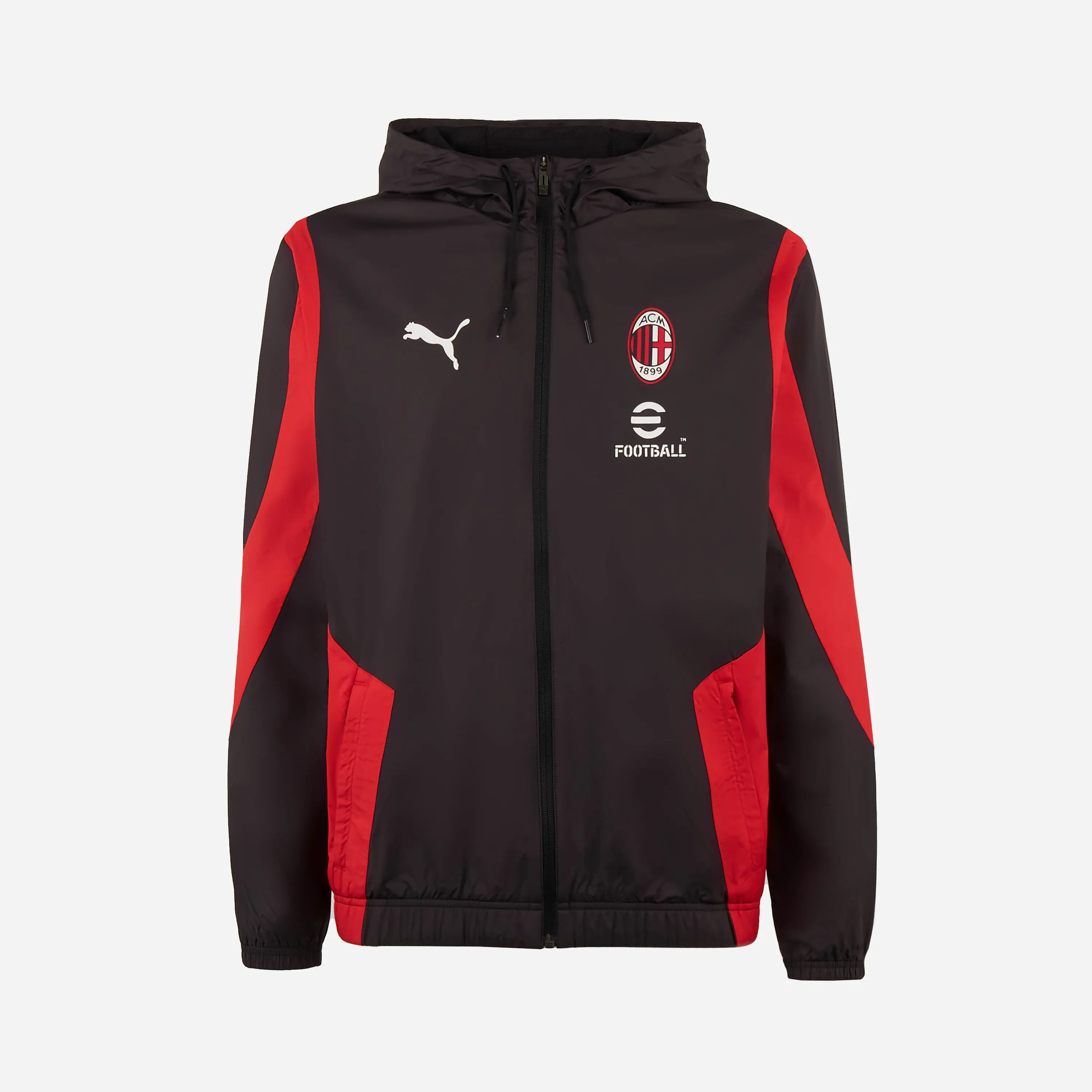 GIACCA MILAN PREMATCH 2023/24 CON ZIP E CAPPUCCIO