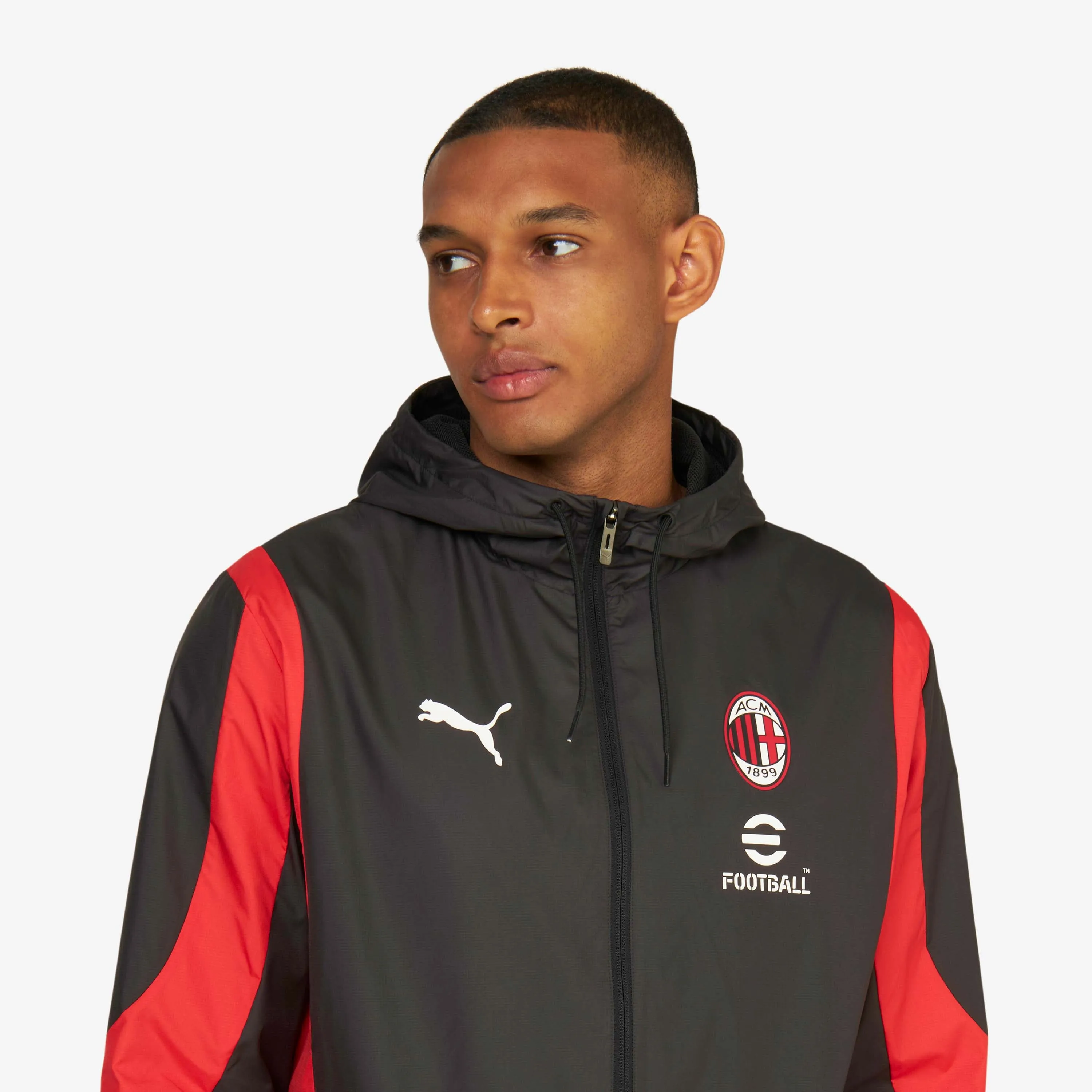 GIACCA MILAN PREMATCH 2023/24 CON ZIP E CAPPUCCIO