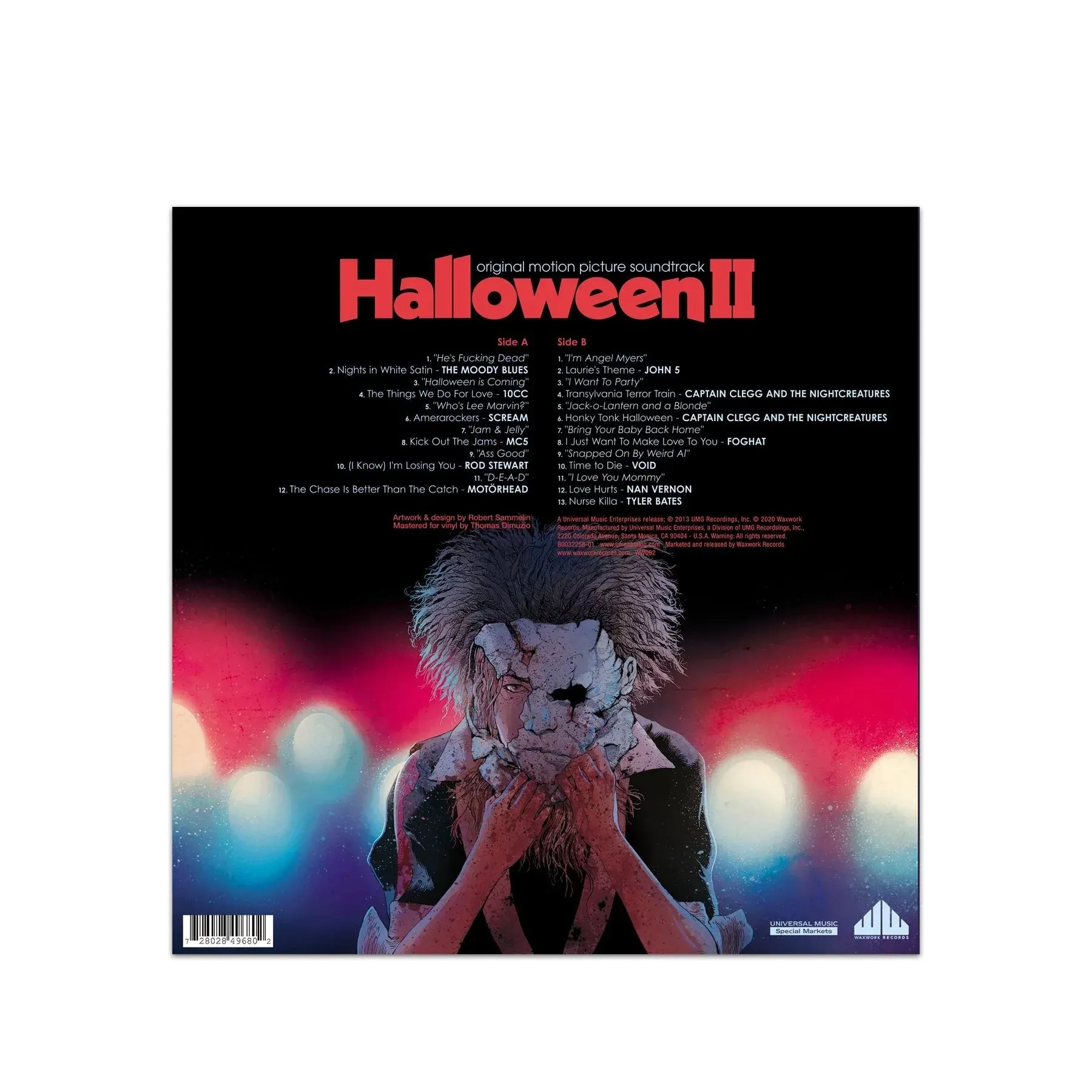 HALLOWEEN II SOUNDTRACK LP (Pumpkin Orange, Candy Apple Red, Magenta Swirl Vinyl, Featuring Rob Zombie, The Moody Blues, Motrhea