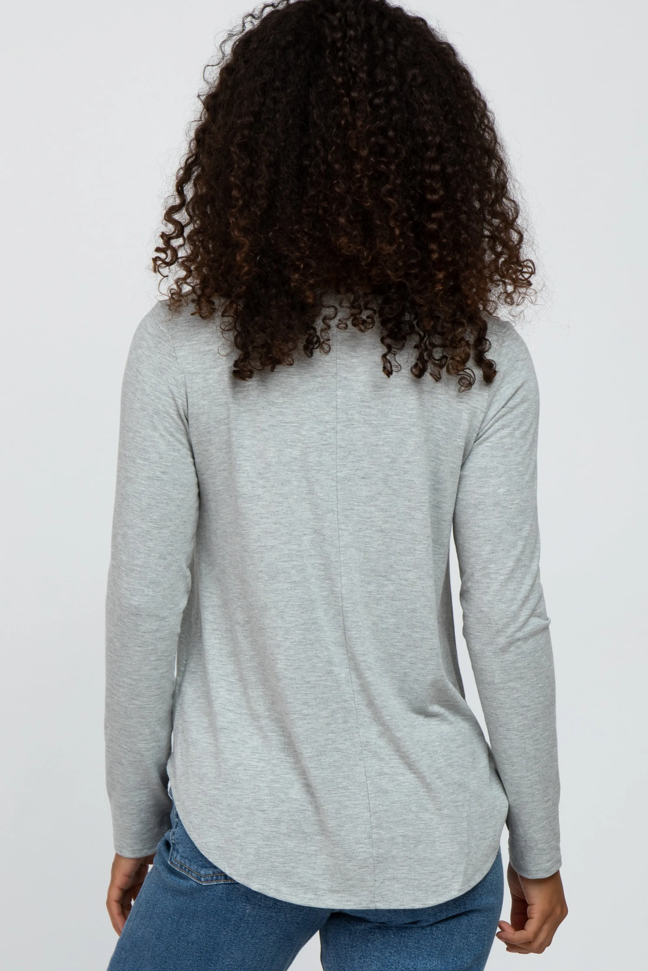 Heather Grey Basic Long Sleeve Top