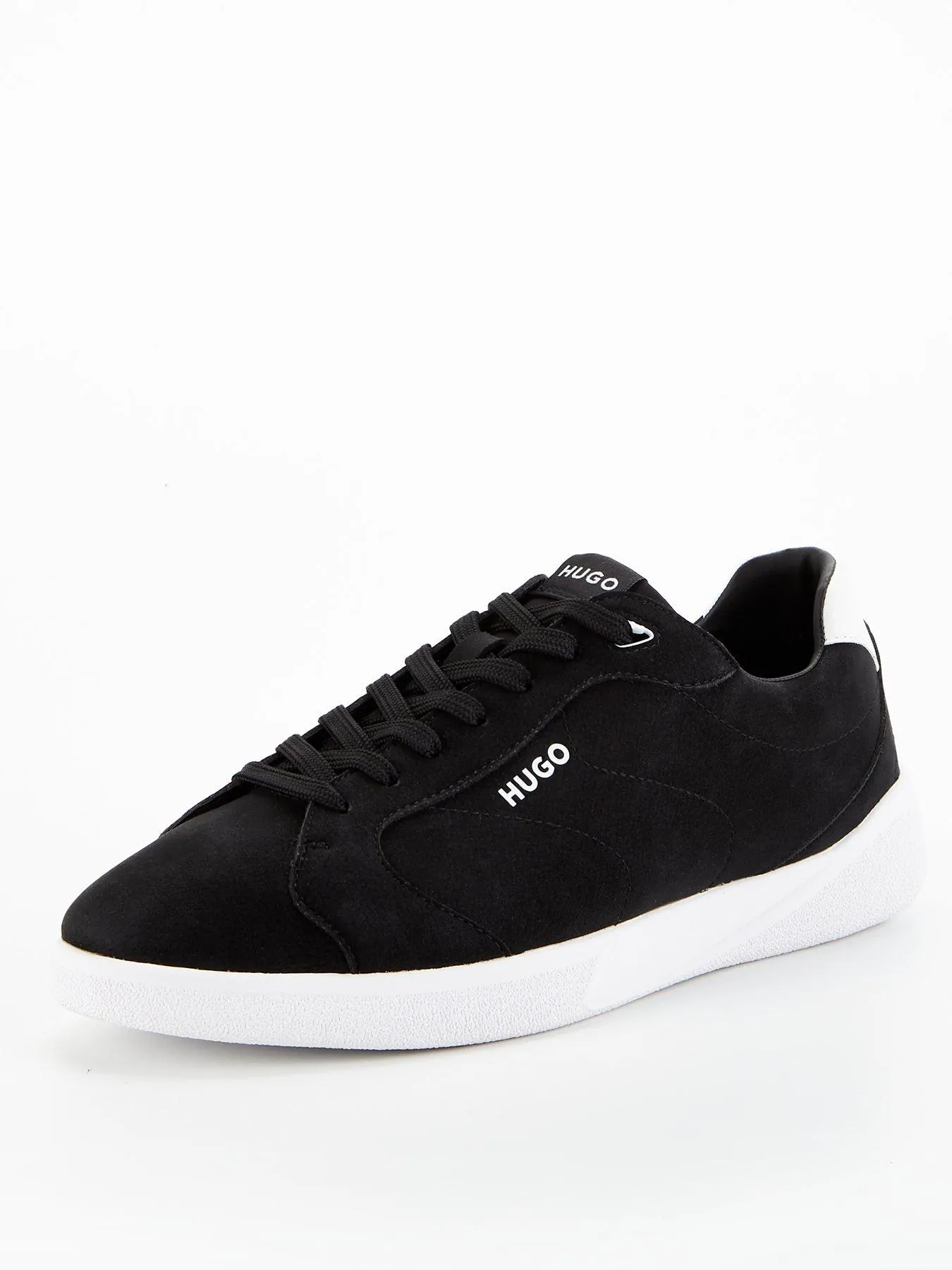 HUGO Riven Nubuck Lace Sneaker - Black/white