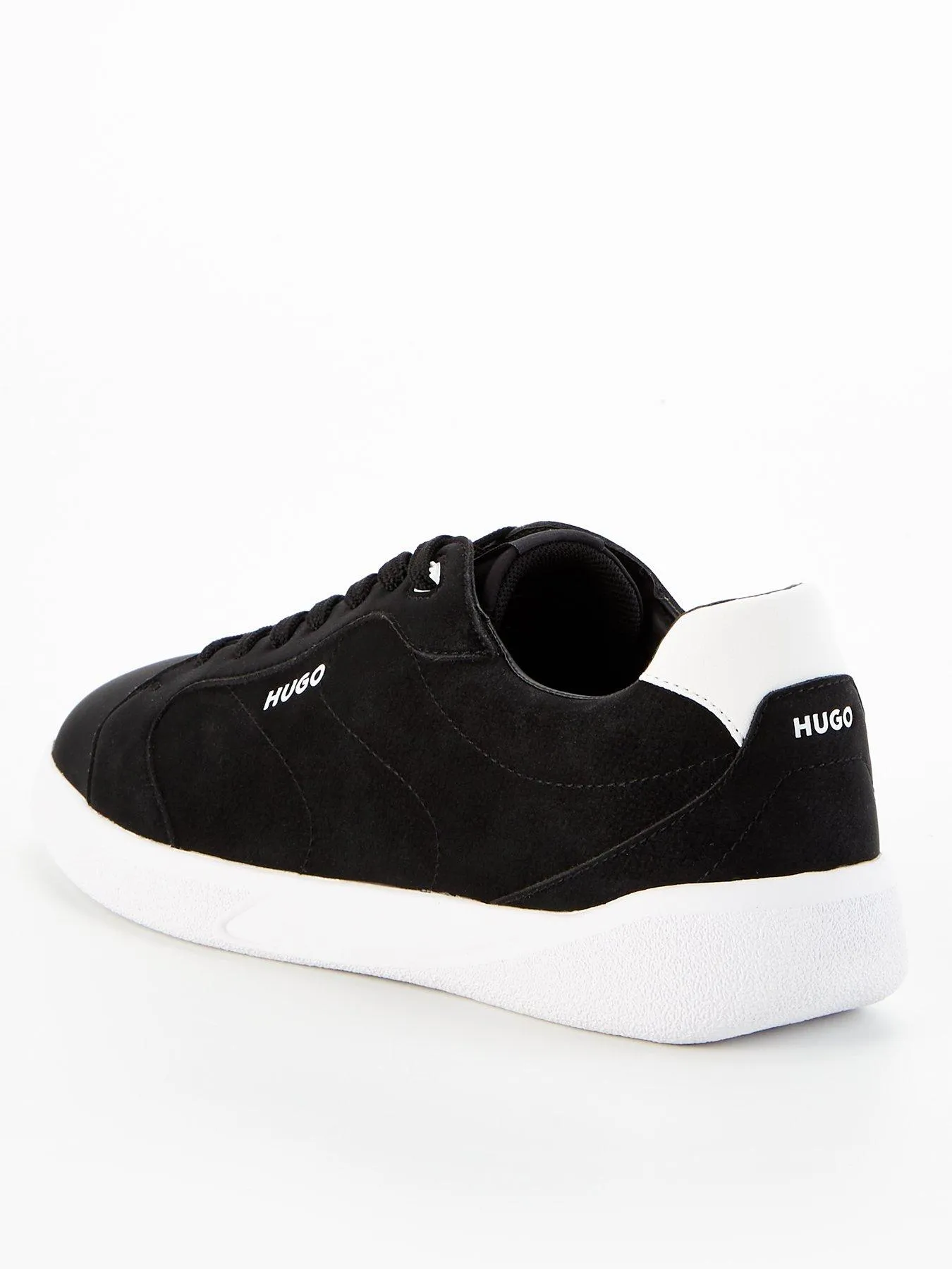 HUGO Riven Nubuck Lace Sneaker - Black/white