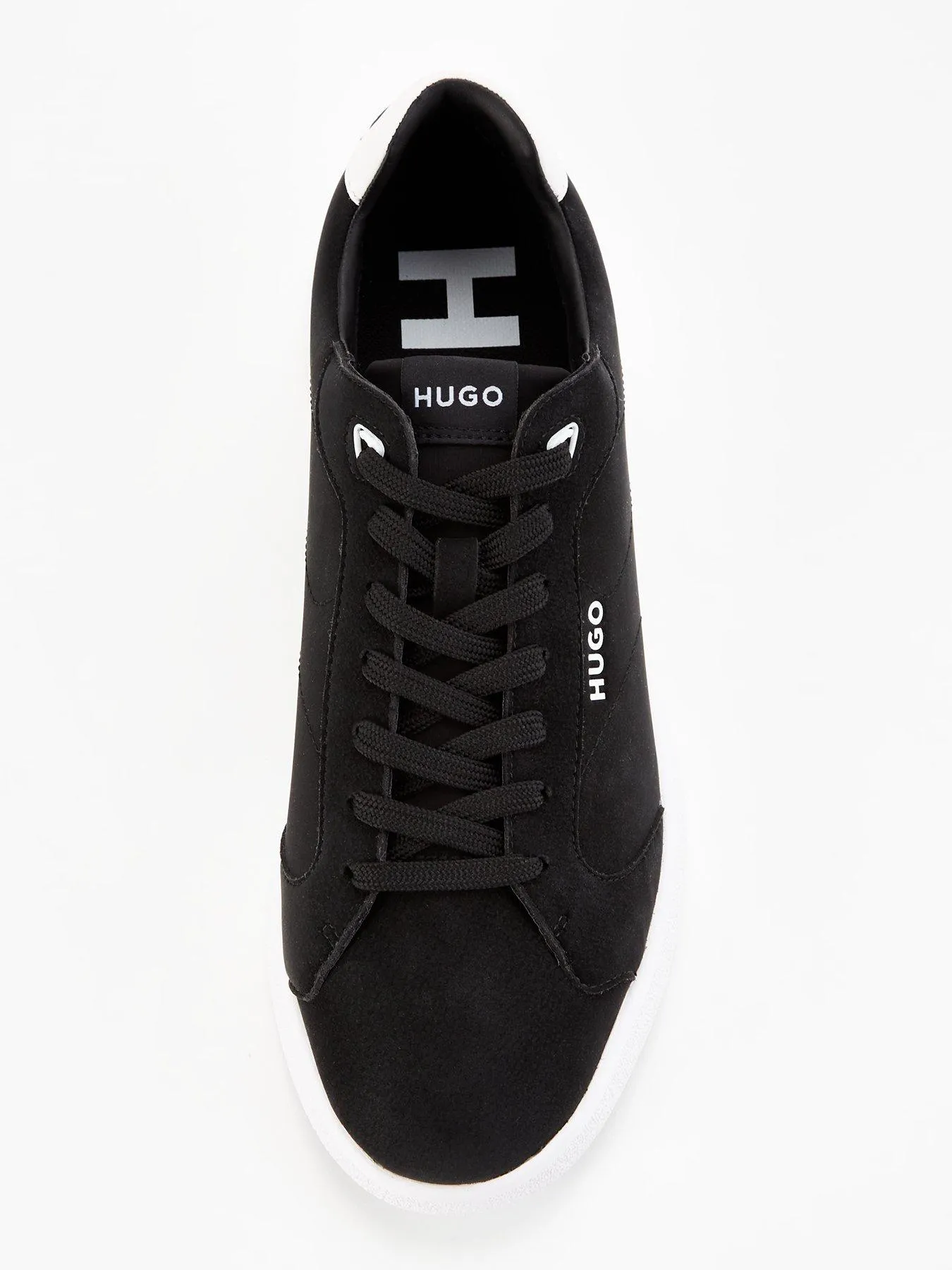 HUGO Riven Nubuck Lace Sneaker - Black/white