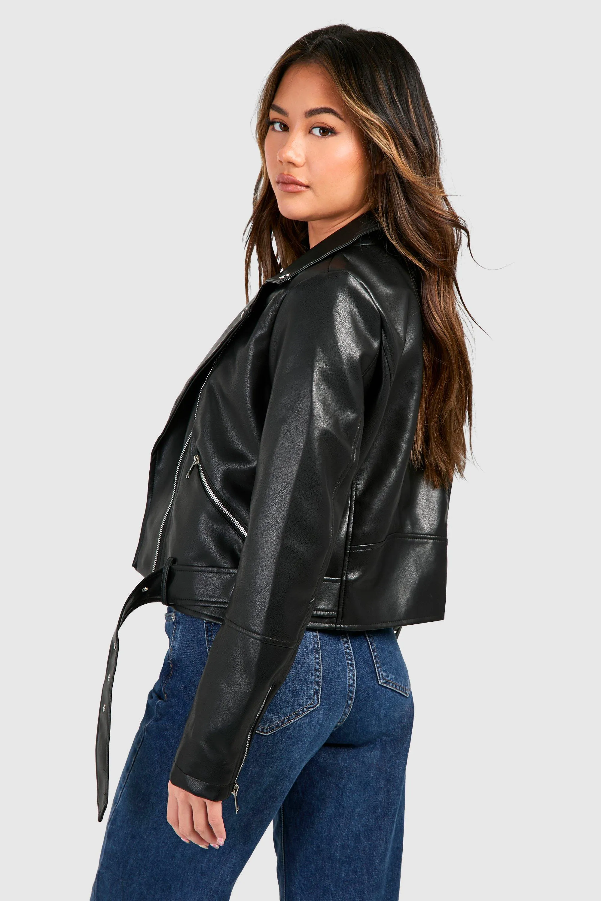 Jackets & Coats | Belted Biker Jacket | boohoo