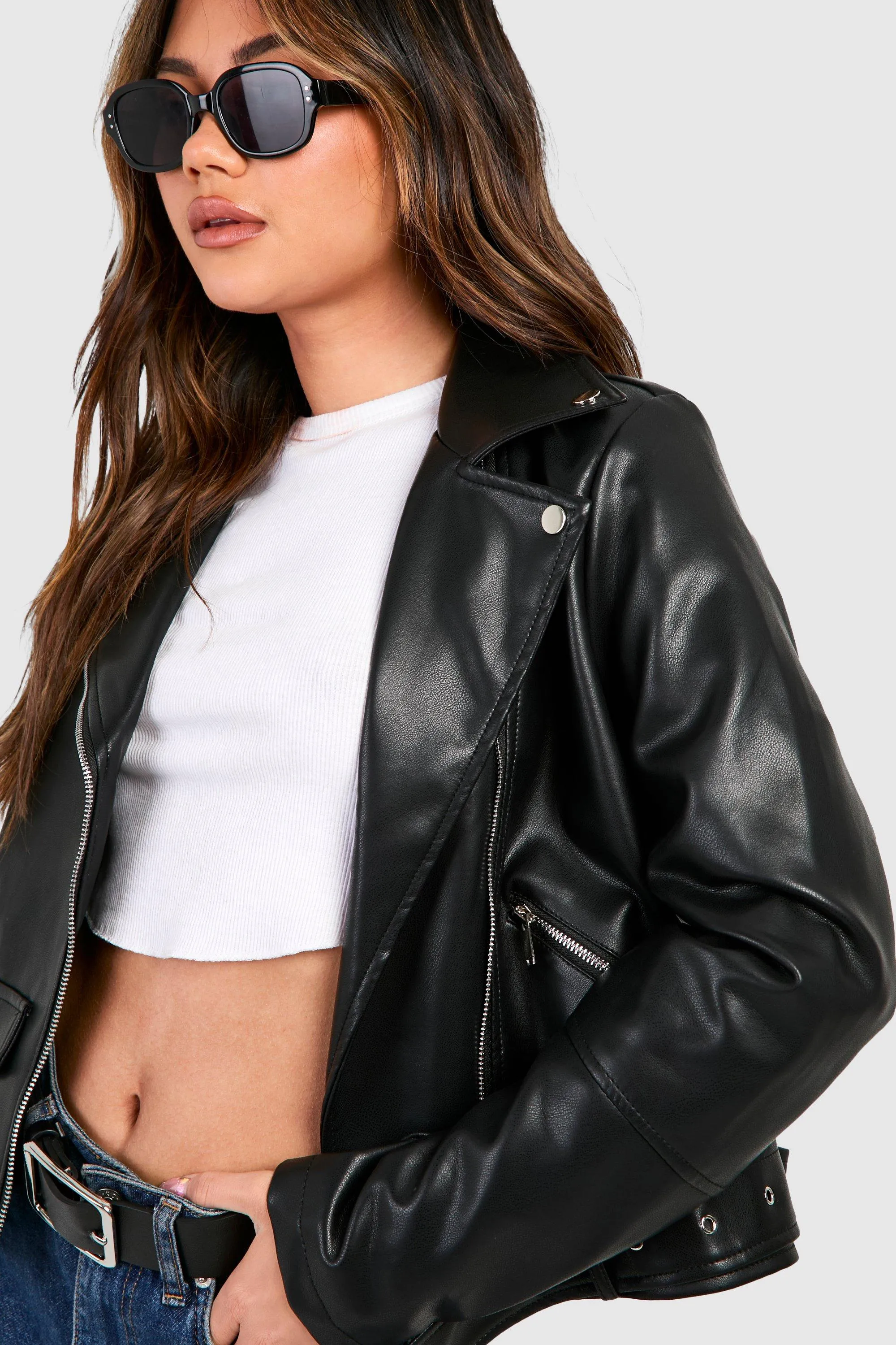 Jackets & Coats | Belted Biker Jacket | boohoo