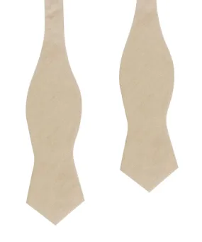 Khaki Linen Self Tie Diamond Bow Tie