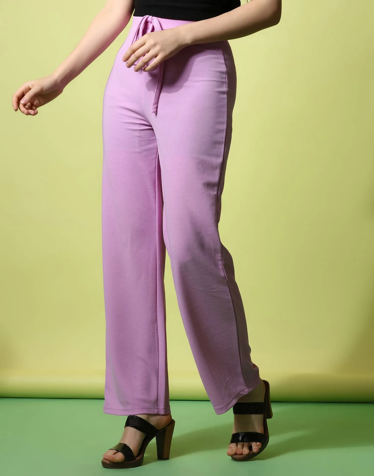 Lavender knotted Straight Fit Trouser