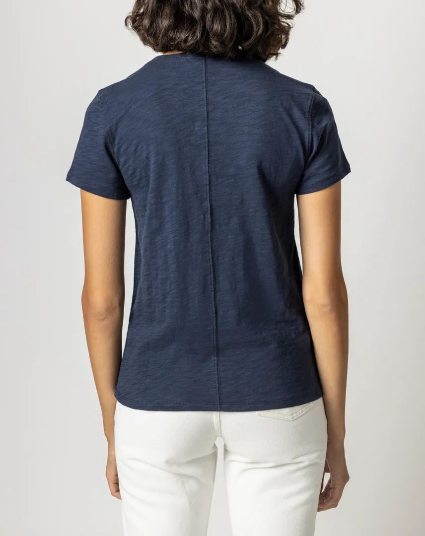 LILLA P S/S BACK SEAM V NECK TEE