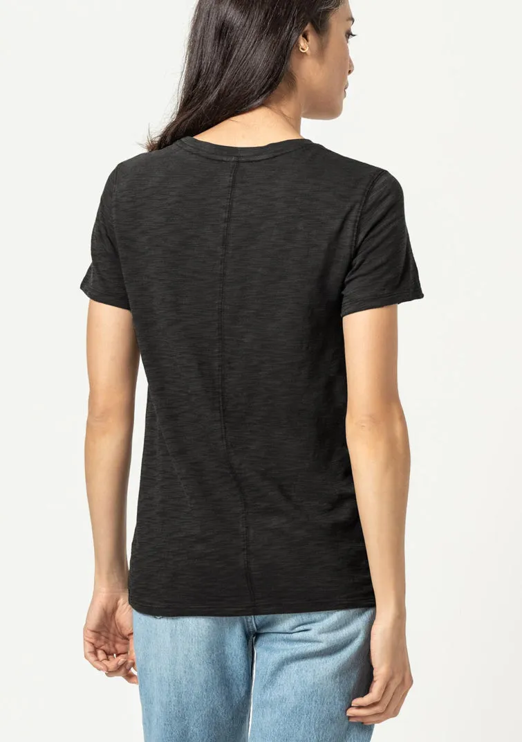 LILLA P S/S BACK SEAM V NECK TEE