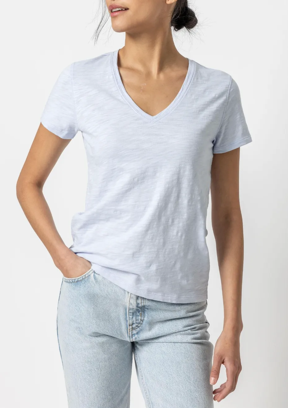 LILLA P S/S BACK SEAM V NECK TEE