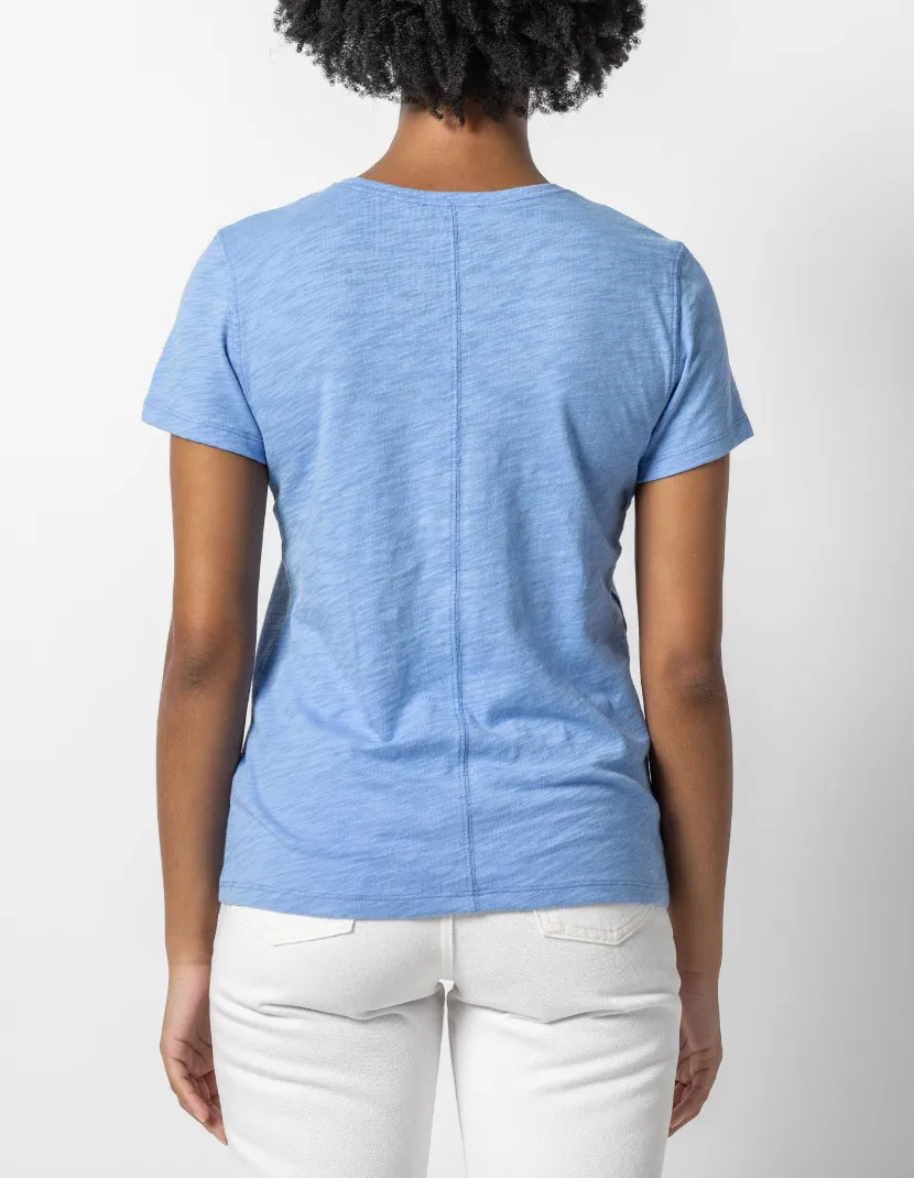 LILLA P S/S BACK SEAM V NECK TEE