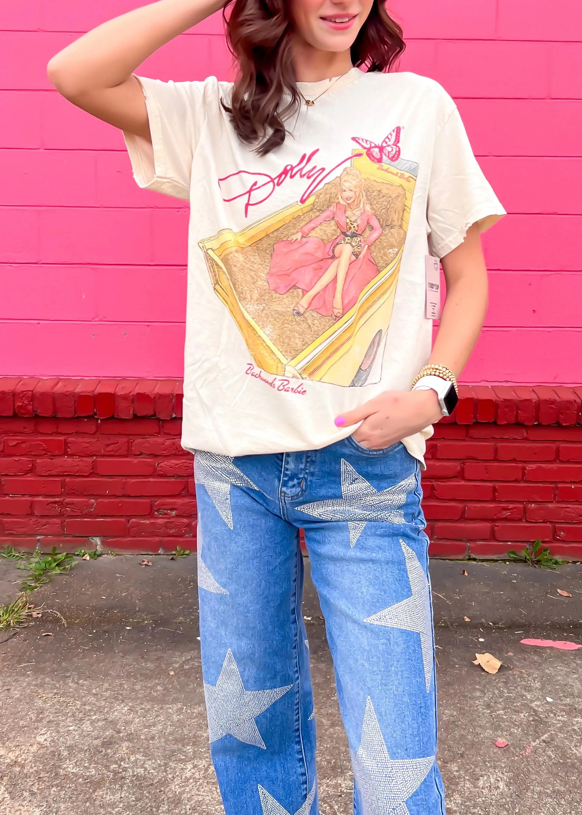 Livy Lu Dolly Parton Backwoods Barbie Tee | Off White