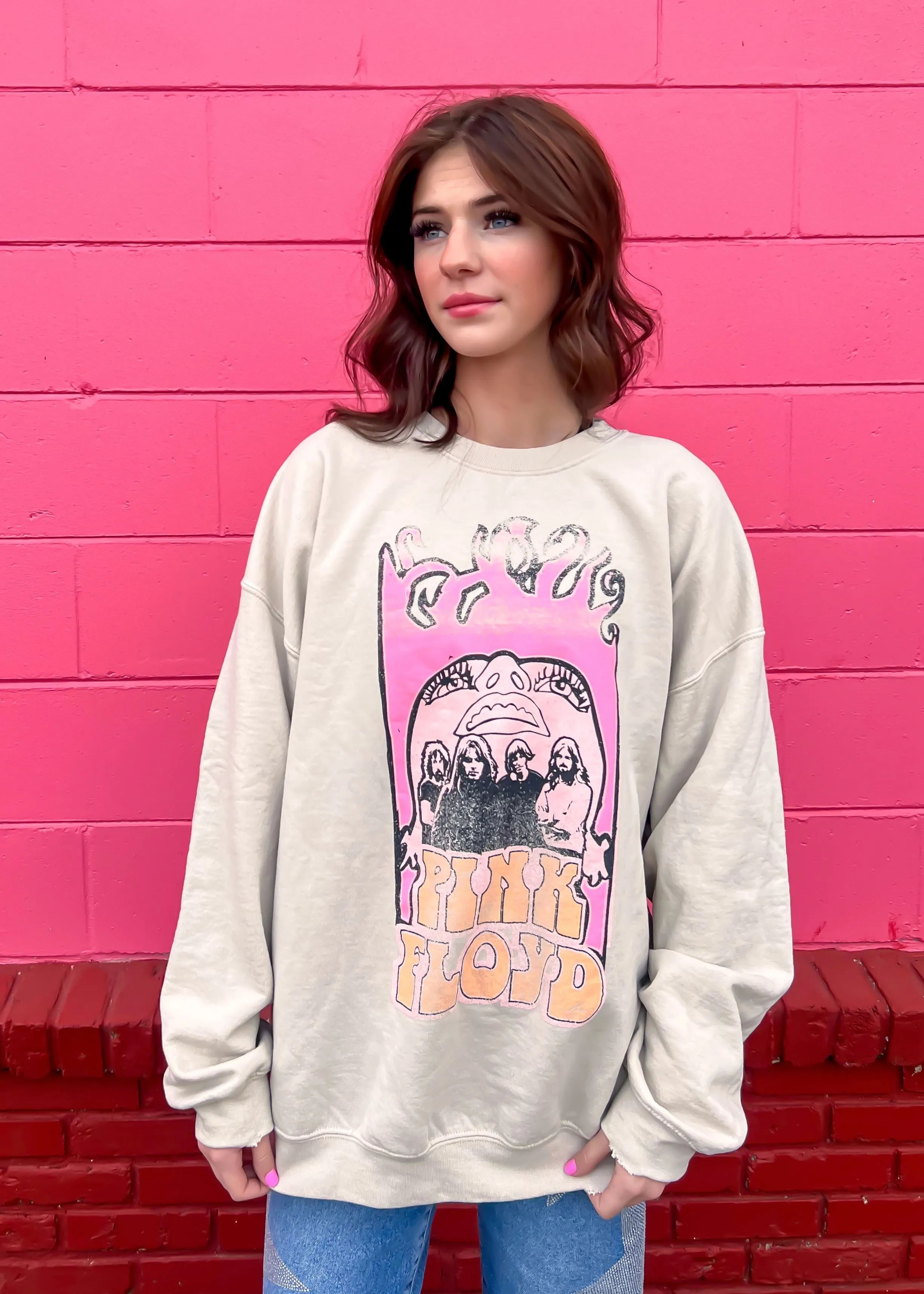 Livy Lu Pink Floyd Festival Colors Sweatshirt| Sand