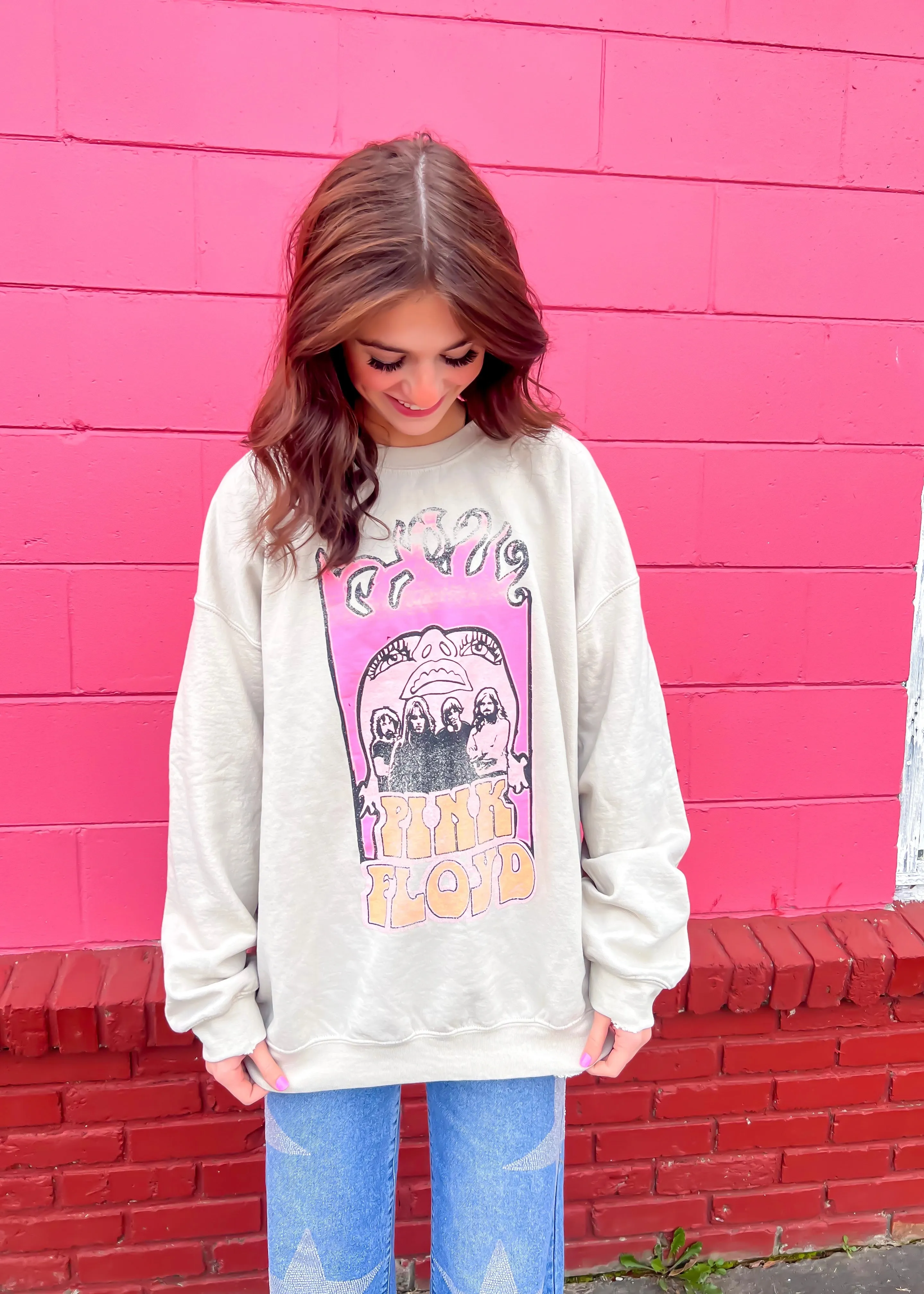 Livy Lu Pink Floyd Festival Colors Sweatshirt| Sand