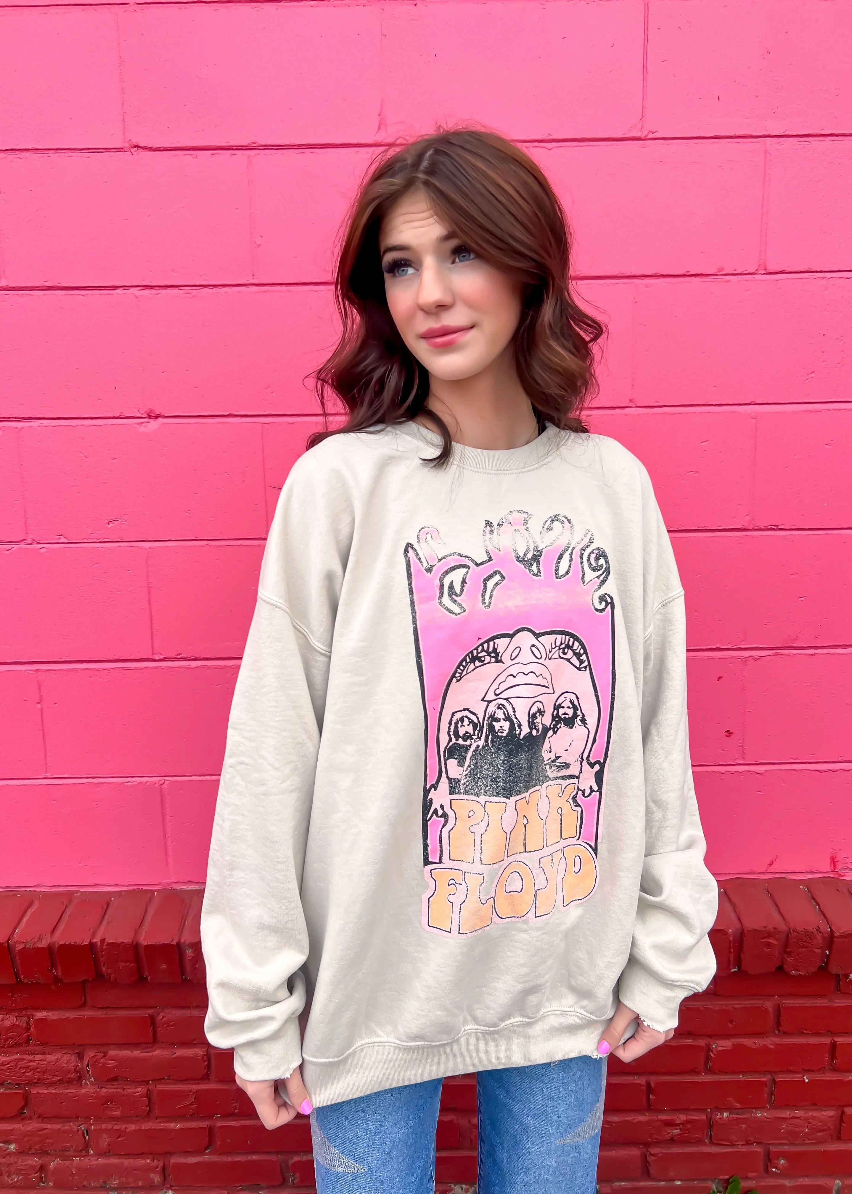 Livy Lu Pink Floyd Festival Colors Sweatshirt| Sand