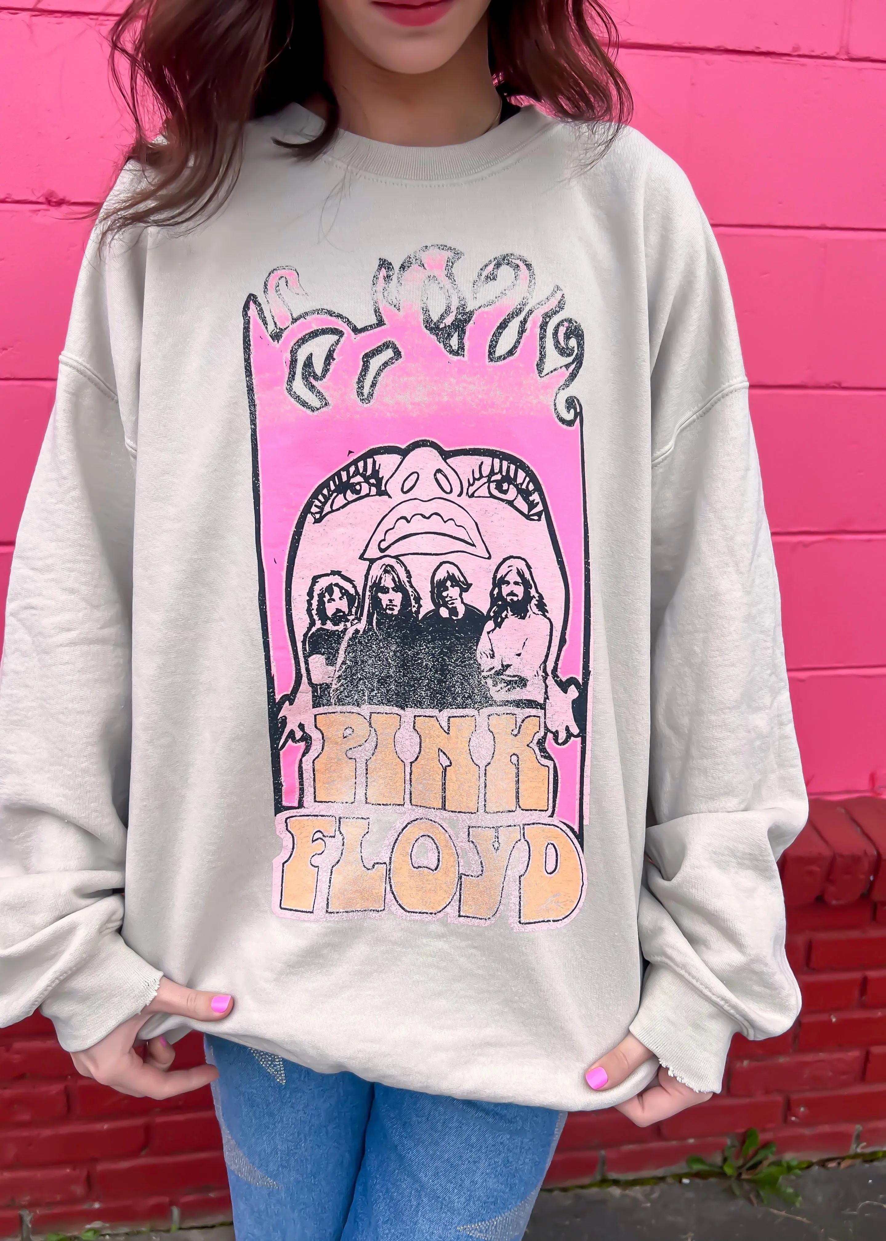 Livy Lu Pink Floyd Festival Colors Sweatshirt| Sand