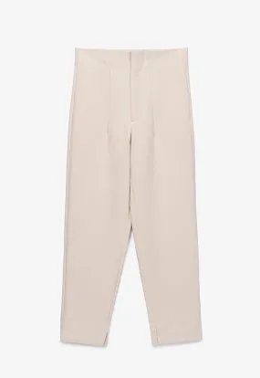 Long Solid Trouser With Faux Pocket